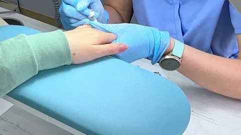  Master does a Hardware Manicure in Protective Gloves  Stock Footage 270175206