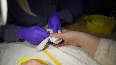 Master doing manicure nail Stock Footage 236988305