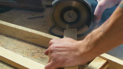 Master drill wood lumber close up screw Stock Footage 104758387