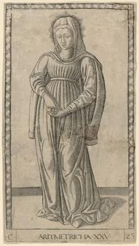 Master of the E Series Tarocchi, Aritmetricha (Arithmetic), c 1465 Aritmet... Stock Photos