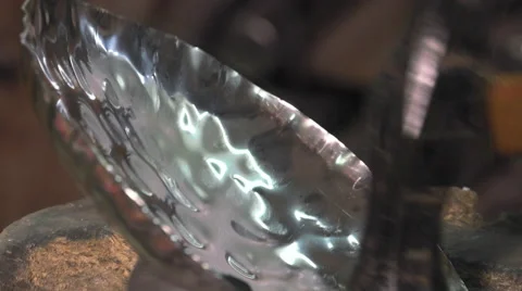 Master goldsmith working with silver Video stock 60612713