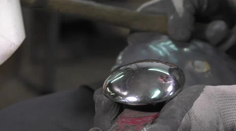 Master goldsmith working with silver Video stock 60614266