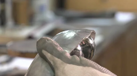 Master goldsmith working with silver Stock Footage 60617563