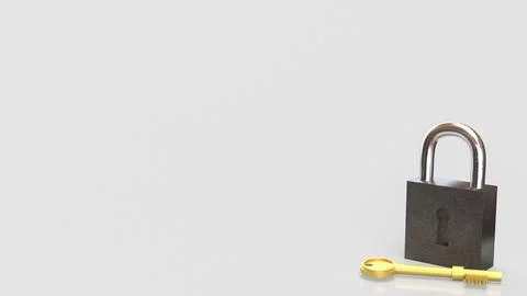 The Master key and lock for security or Business concept 3d Rendering. 写真素材