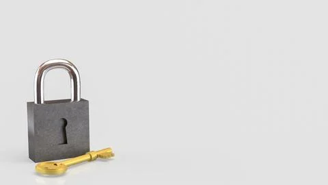The Master key and lock for security or Business concept 3d Rendering. Stock Photos