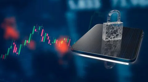 Master key on tablet for security  or business concept 3d rendering Stock Illustration