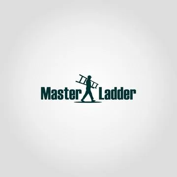 Master Ladder Logo Design Template, Pictorial Mark Logo Concept, Character Lo Illustrazione stock