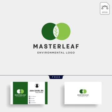 Master leaf circle abstract simple logo template vector illustration icon ele Stock Illustration