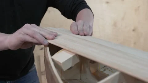 Master leveled the Board on the nose surf Board Video stock 132668986