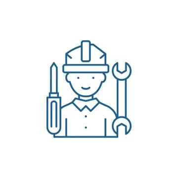 Master line icon concept. Master flat vector symbol, sign, outline illustration Stock Illustration