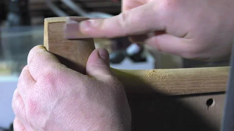 Master luthier guitars at work Video stock 60586301