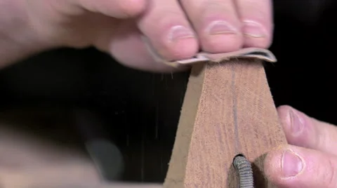 Master luthier guitars at work Video stock 60586773