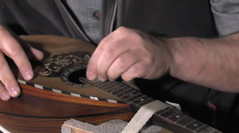 Master luthier guitars at work Stock-Footage 60589442