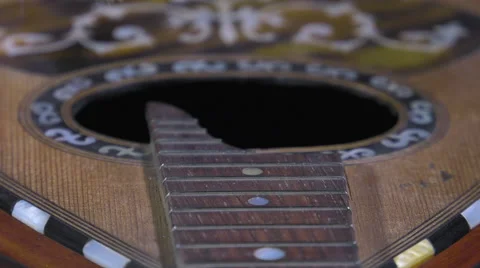 Master luthier guitars at work Video stock 60590421