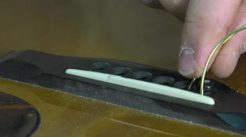 Master luthier guitars at work Video stock 60591320