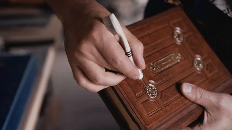 The Master Makes a Book Stock Footage 129463893