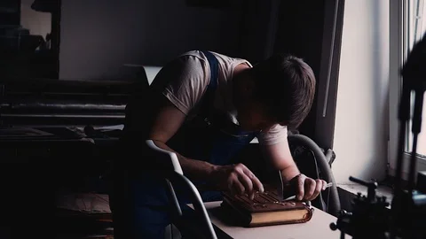 The Master Makes a Book Stock Footage 129463951