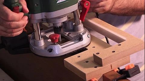 Master makes doors - milling Stock Footage 65469803