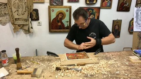 The master makes an icon Stock Footage 158489880