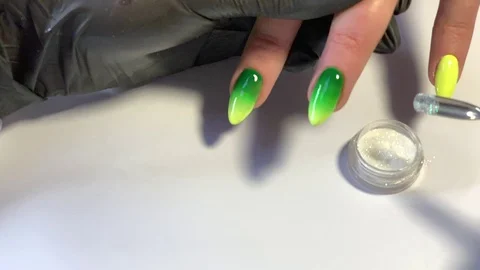 Master makes a manicure client. Hands - close-up. Stock Footage 107535847