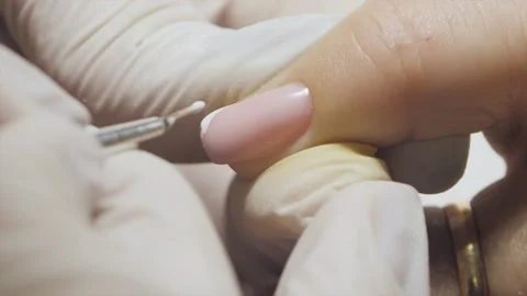 Master makes a manicure Stock Footage 139533836