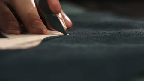 The master makes shoes in the workshop. Stock Footage 95881844