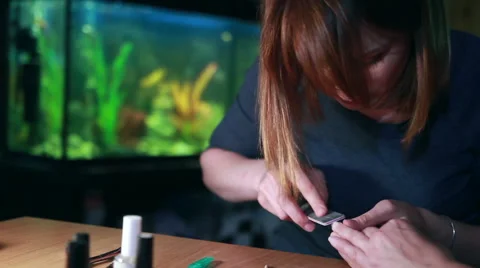 Master making manicure Stock Footage 65400049