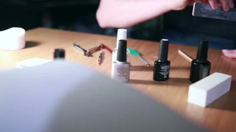 Master making manicure Stock Footage 65401906