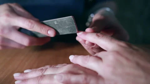 Master making manicure Stock Footage 65403833