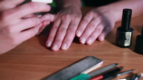 Master making manicure Stock Footage 65406580