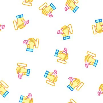 Master making pot on turm pottery device vector seamless pattern Stock Illustration
