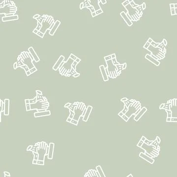 Master making pot on turm pottery device line vector seamless pattern Stockillustratie