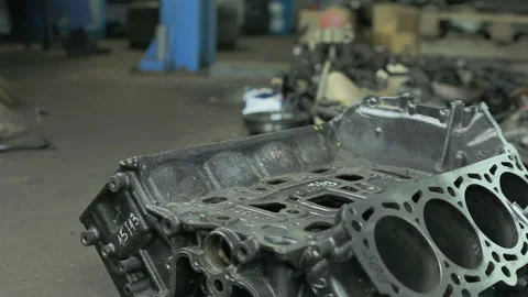 The master measures the diameter of the engine cylinders. Stock Footage 97297661