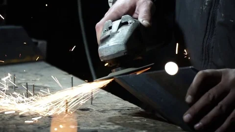 Master milling machine for metal works on a grinding machine - Power Angle Grind Stock Footage 82730188