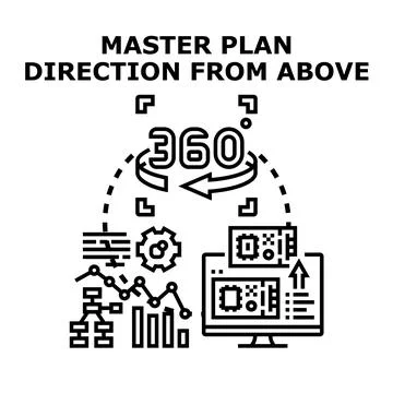 Master plan direction developing business strategy technology Stock Illustration