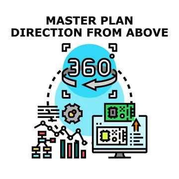 Master plan direction developing business strategy technology Stock Illustration