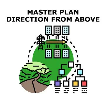 Master plan direction for urban area development Stock Illustration