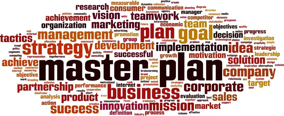 Master plan word cloud Stock Illustration