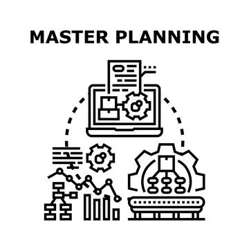 Master planning concept optimizing business process development Stock Illustration