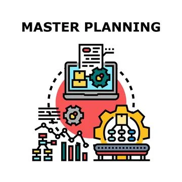 Master planning concept optimizing business process development Stock Illustration