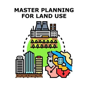 Master planning for future urban land use development 스톡 일러스트