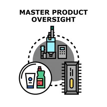 Master product oversight process controlling quality Stock Illustration