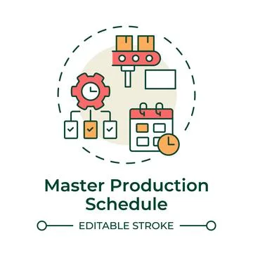 Master production schedule multi color concept icon Stock Illustration