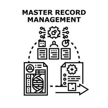 Master record management vector concept identifying information Stock Illustration