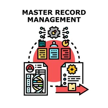 Master record management vector concept identifying information Stock Illustration