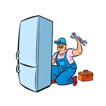 Master refrigerator repair Stock Illustration