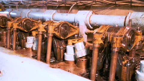 Master repairs the main ship engine. Stock Footage 142935172