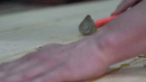 Master scour surface Board adhesive Video stock 132346727