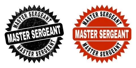 MASTER SERGEANT Black Rosette Watermark with Unclean Texture Illustrazione stock