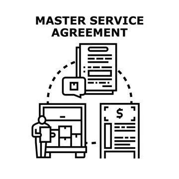 Master service agreement process representing business relations Stock Illustration